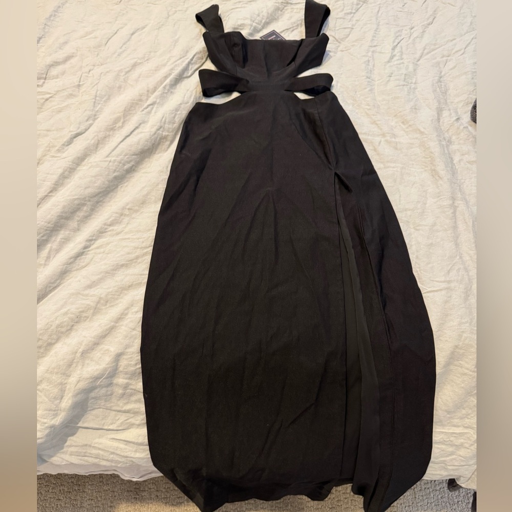NWT black Michael Costello black cutout dress size small